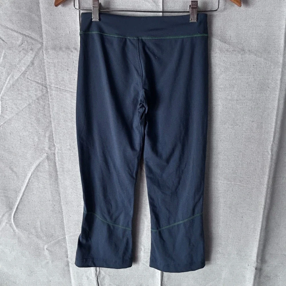 Alo Y2K Yoga CoolFit Cropped Leggings Gray Lime Green Zipper Pocket Womens Small